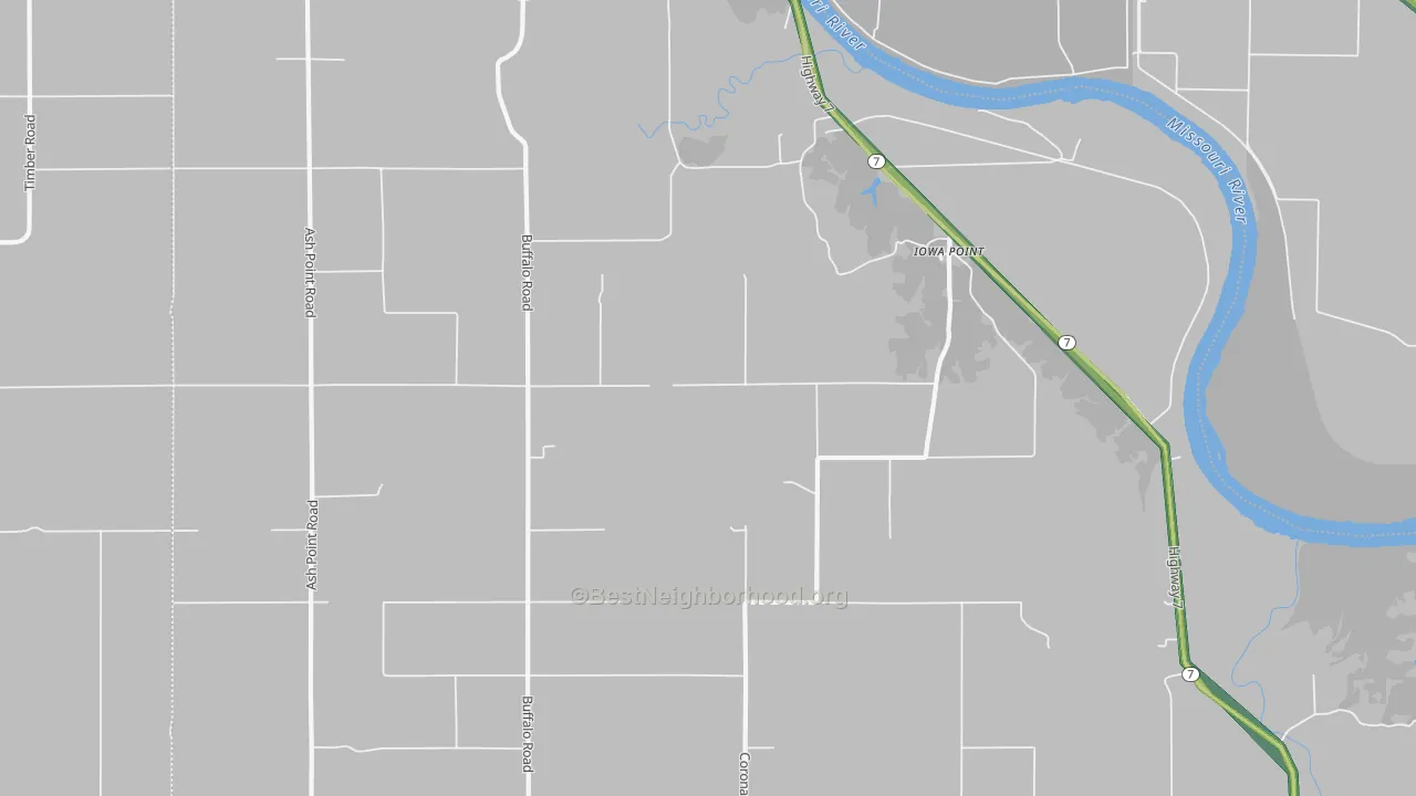 Iowa Point, KS Map of Noise Levels in Iowa Point