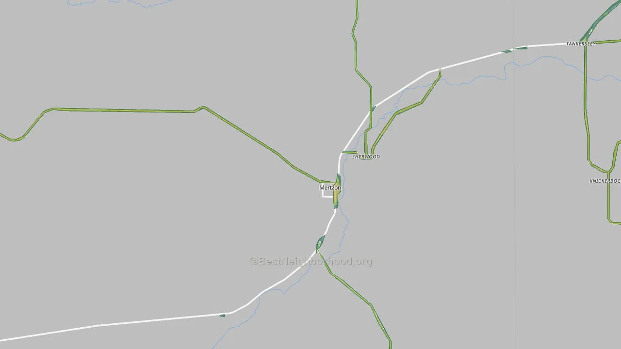 Irion County, TX Map of Noise Levels in Irion County