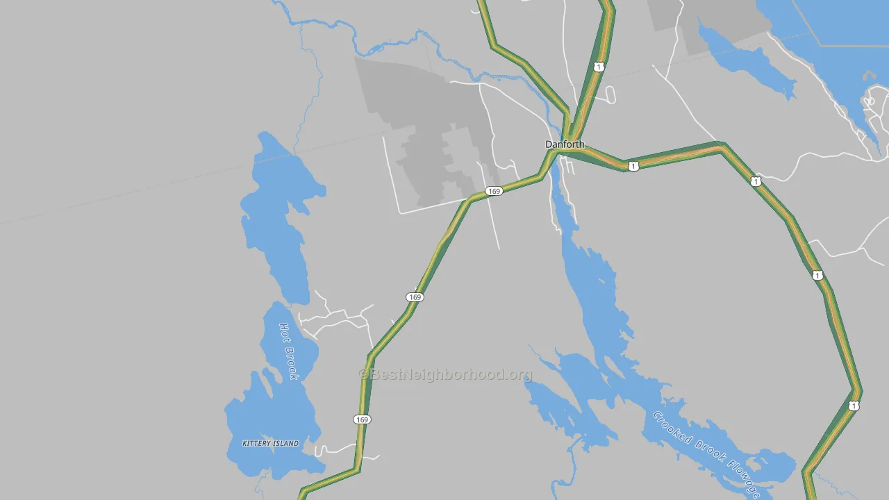 Irish Settlement, ME Map of Noise Levels in Irish Settlement