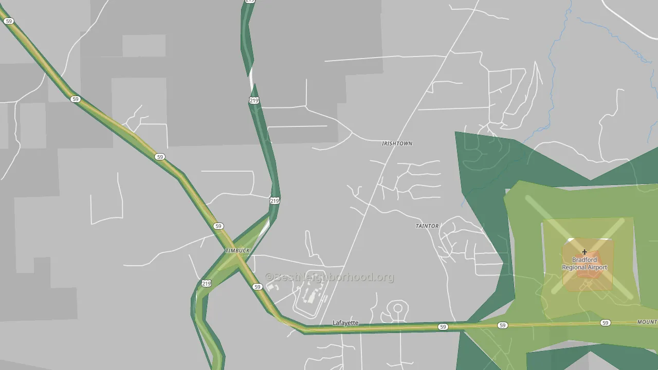 Irishtown, PA Map of Noise Levels in Irishtown