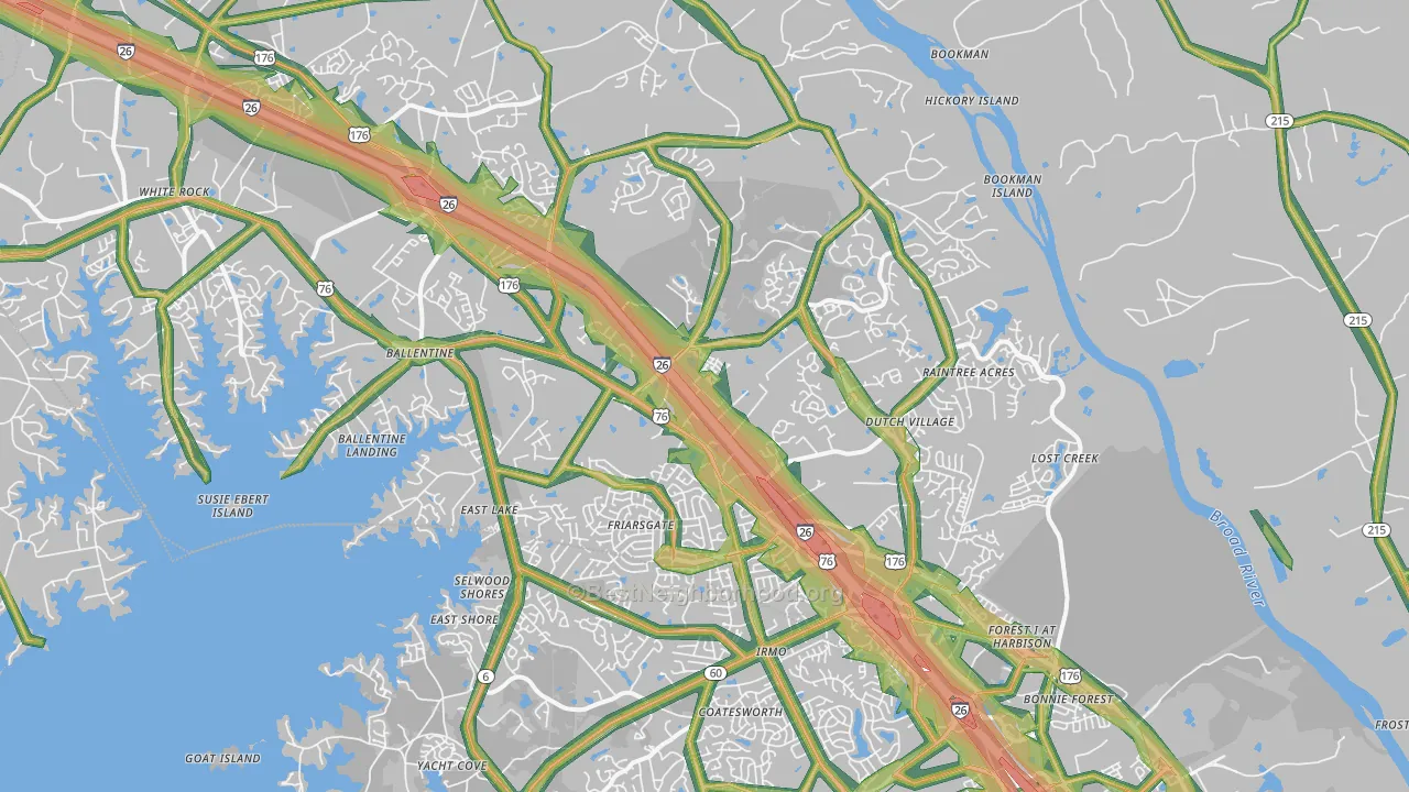Irmo, SC Map of Noise Levels in Irmo