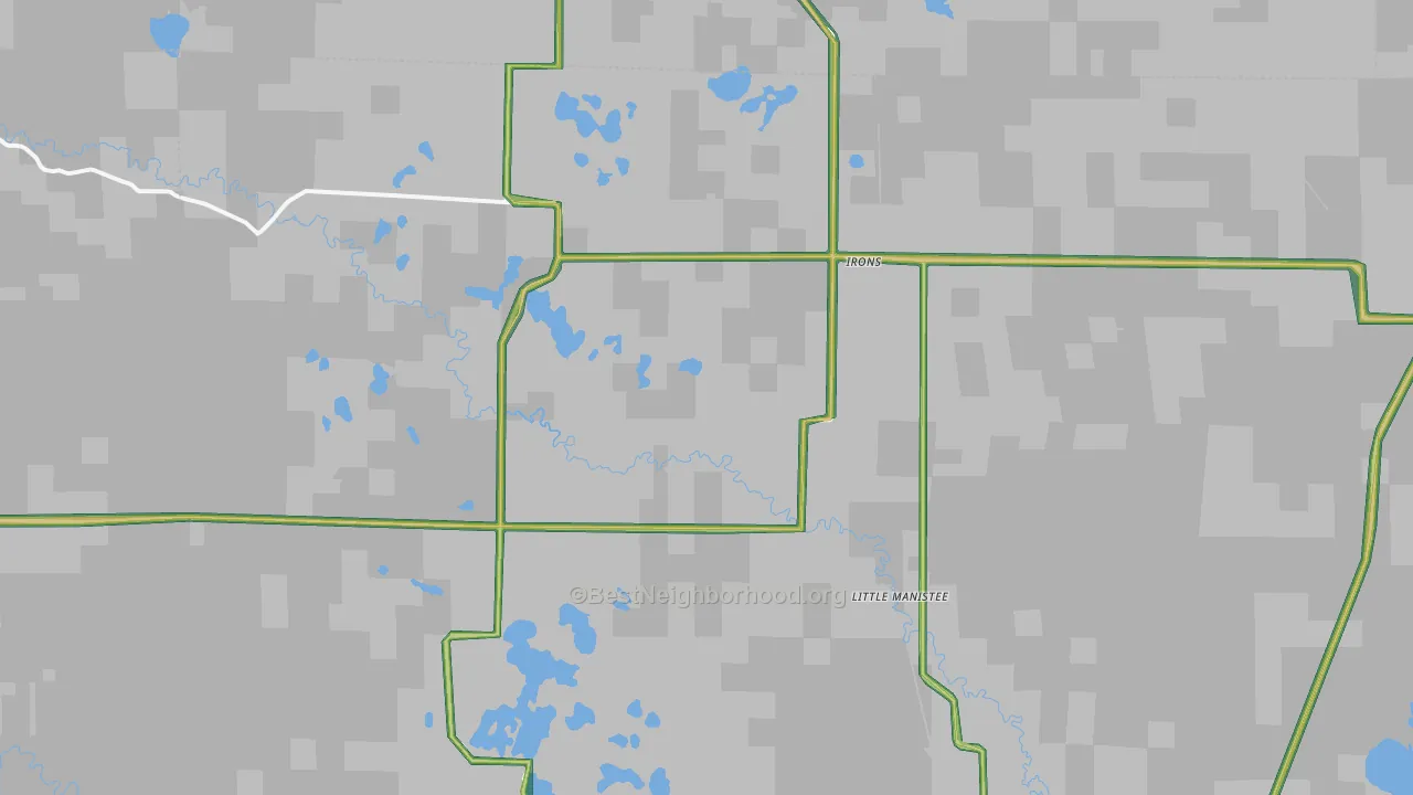 Irons, MI Map of Noise Levels in Irons