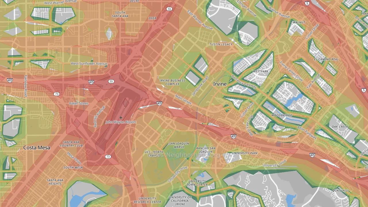 Irvine Business Complex, Irvine, CA Map of Noise Levels in Irvine Business Complex
