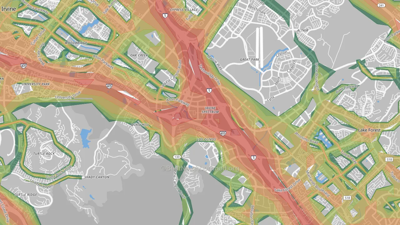 Irvine Health and Science Complex, Irvine, CA Map of Noise Levels in Irvine Health and Science Complex