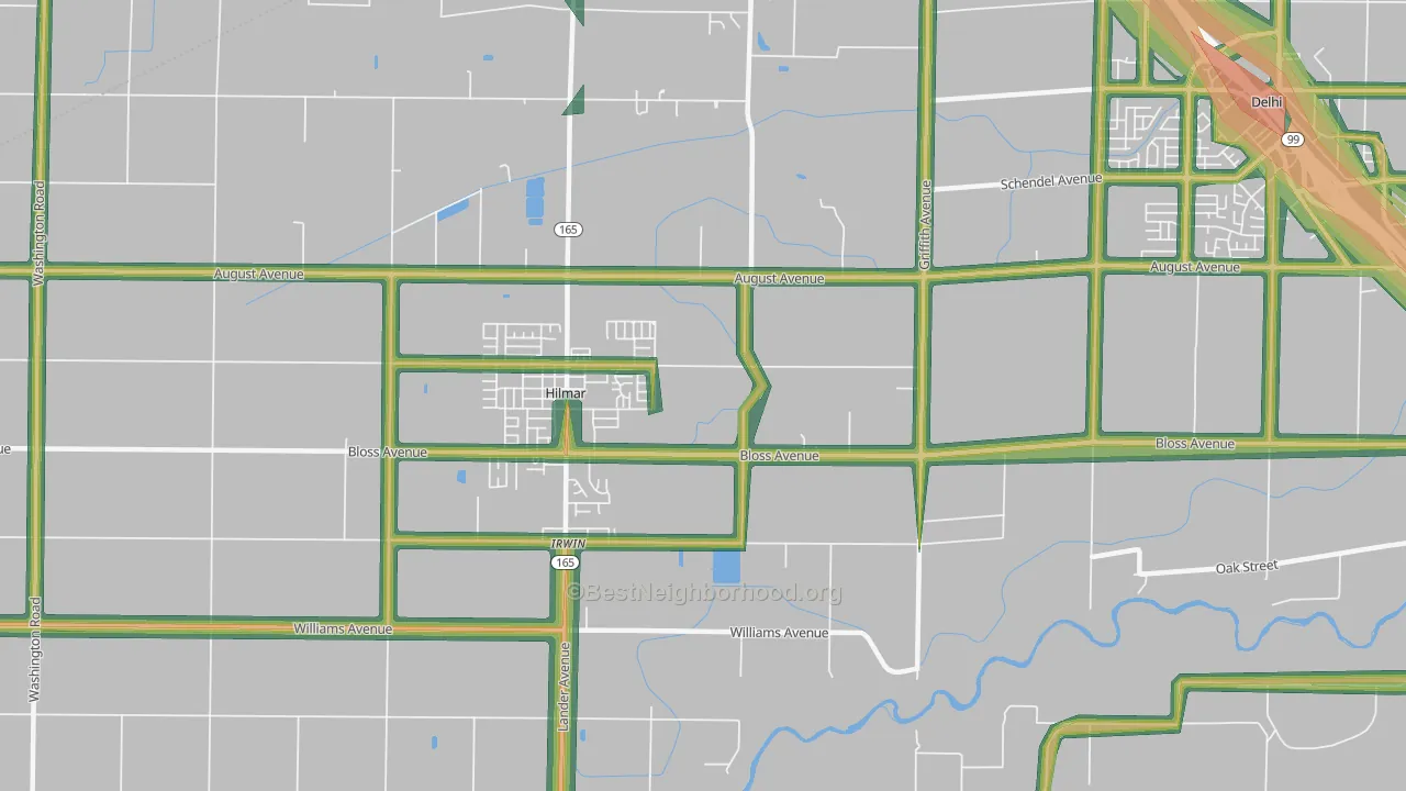 Irwin, CA Map of Noise Levels in Irwin