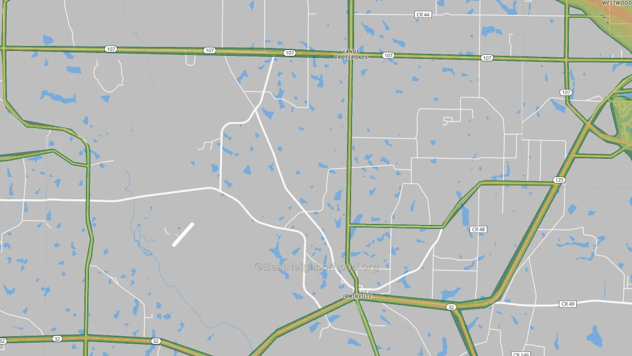 Irwinville, GA Map of Noise Levels in Irwinville