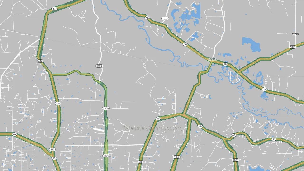 Isabel, LA Map of Noise Levels in Isabel