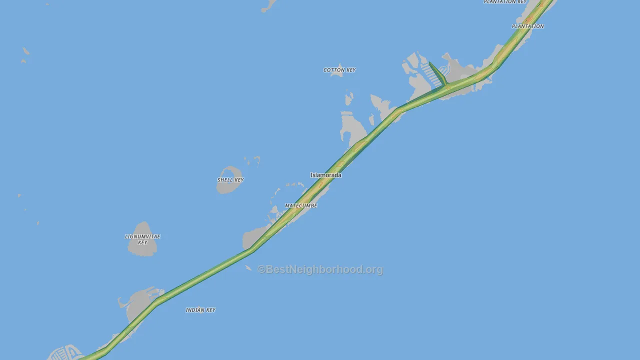 Islamorada, FL Map of Noise Levels in Islamorada