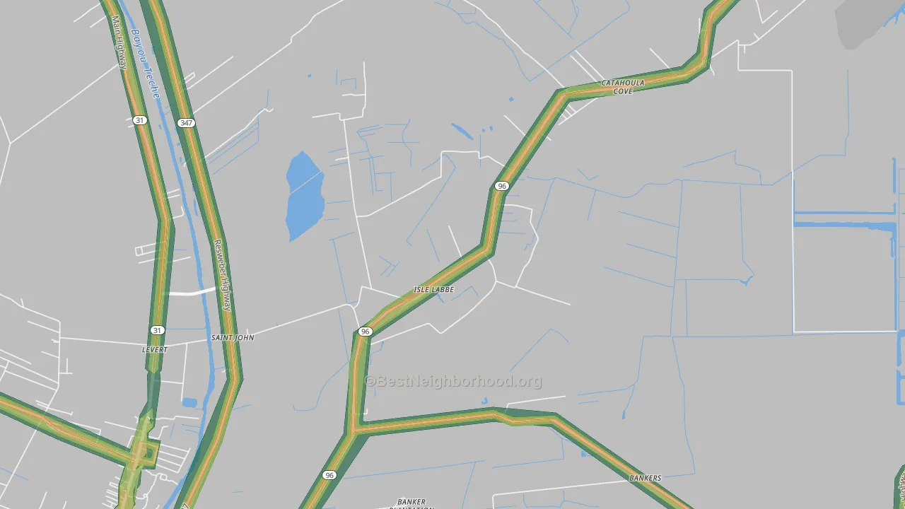 Isle Labbe, LA Map of Noise Levels in Isle Labbe