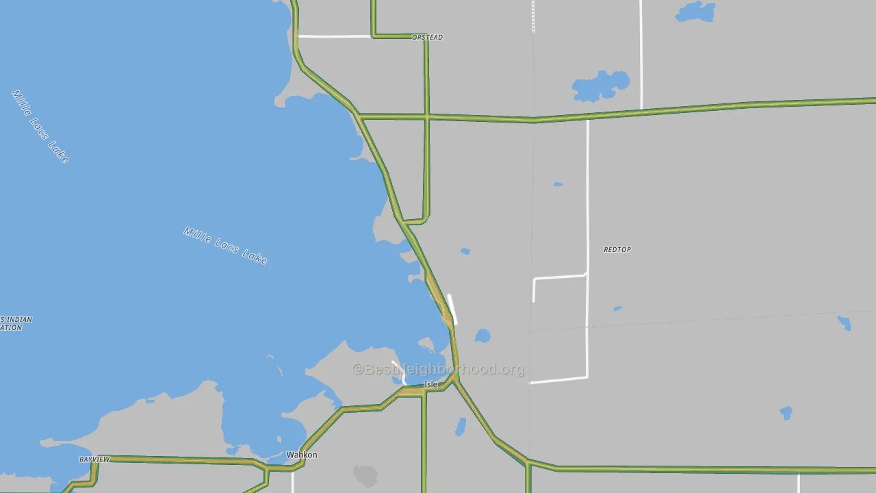 Isle, MN Map of Noise Levels in Isle