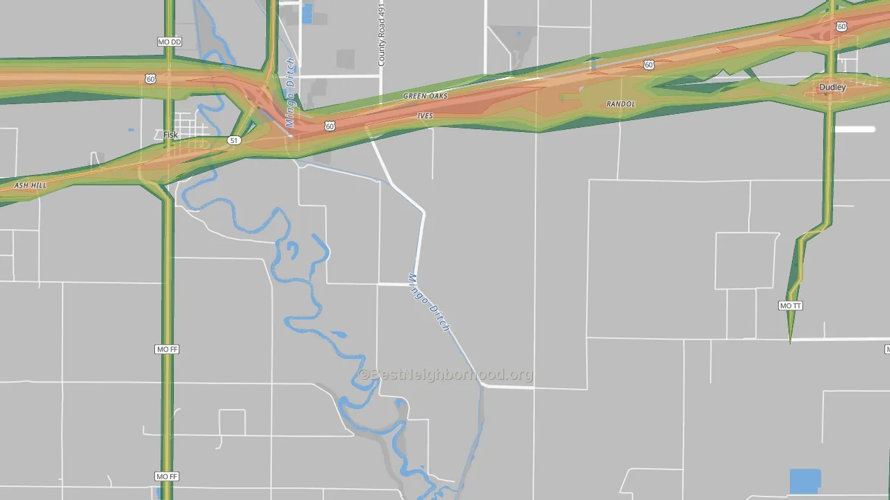 Ives, MO Map of Noise Levels in Ives