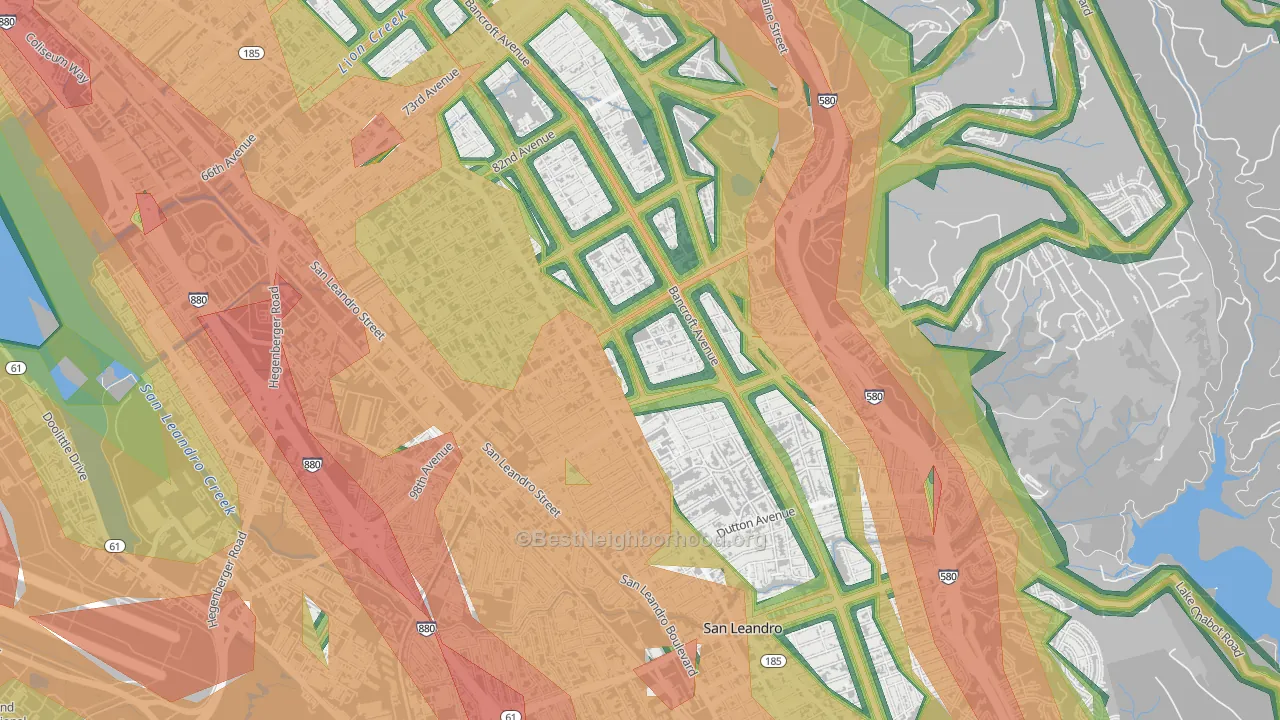 Iveywood, Oakland, CA Map of Noise Levels in Iveywood