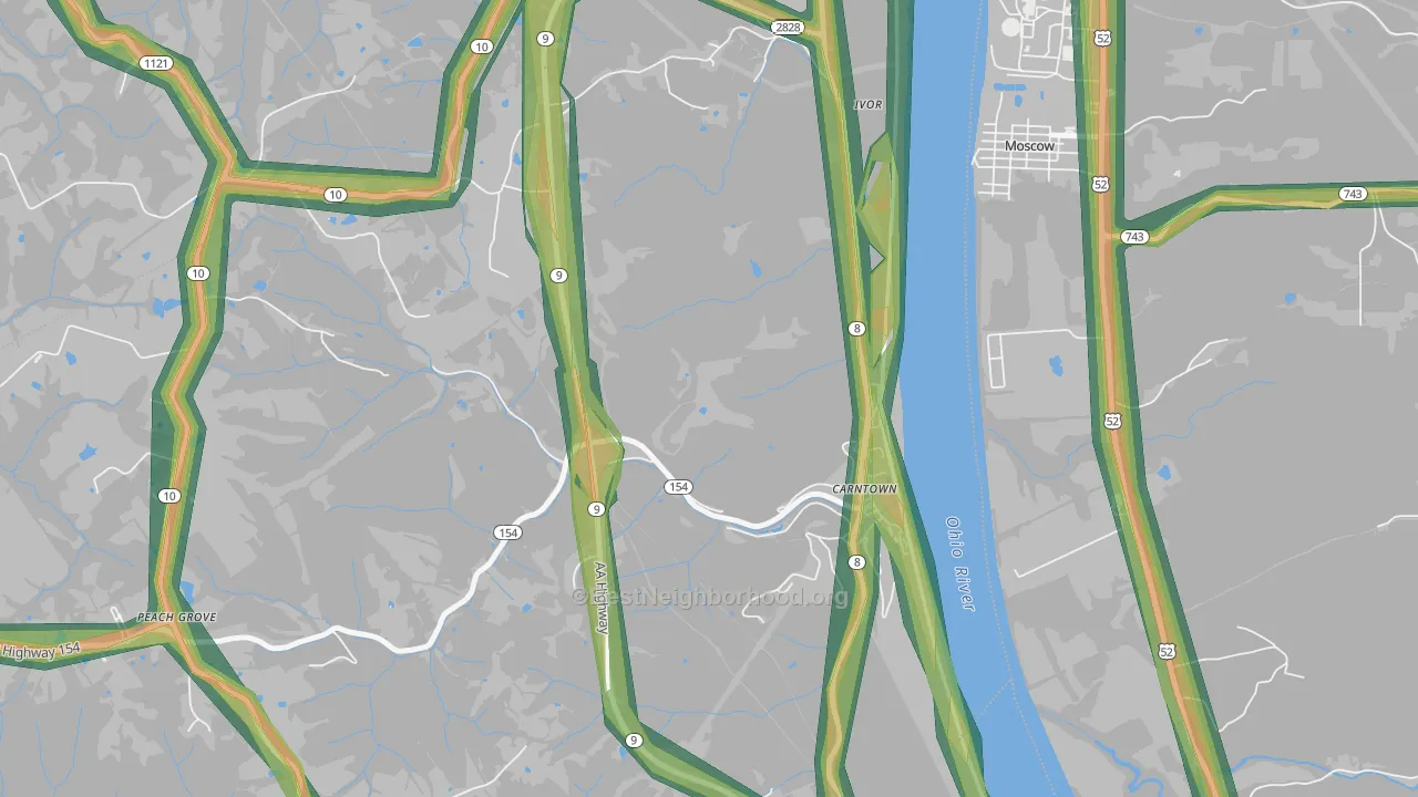 Ivor, KY Map of Noise Levels in Ivor