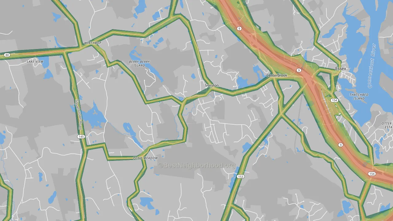 Ivoryton, CT Map of Noise Levels in Ivoryton