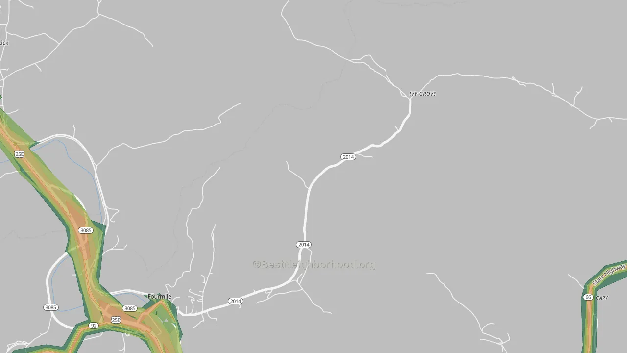 Ivy Grove, KY Map of Noise Levels in Ivy Grove