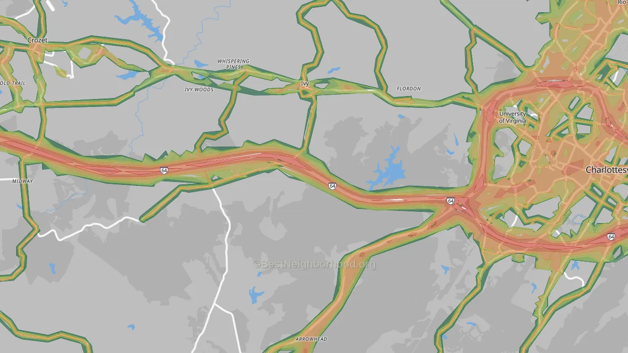 Ivy, VA Map of Noise Levels in Ivy