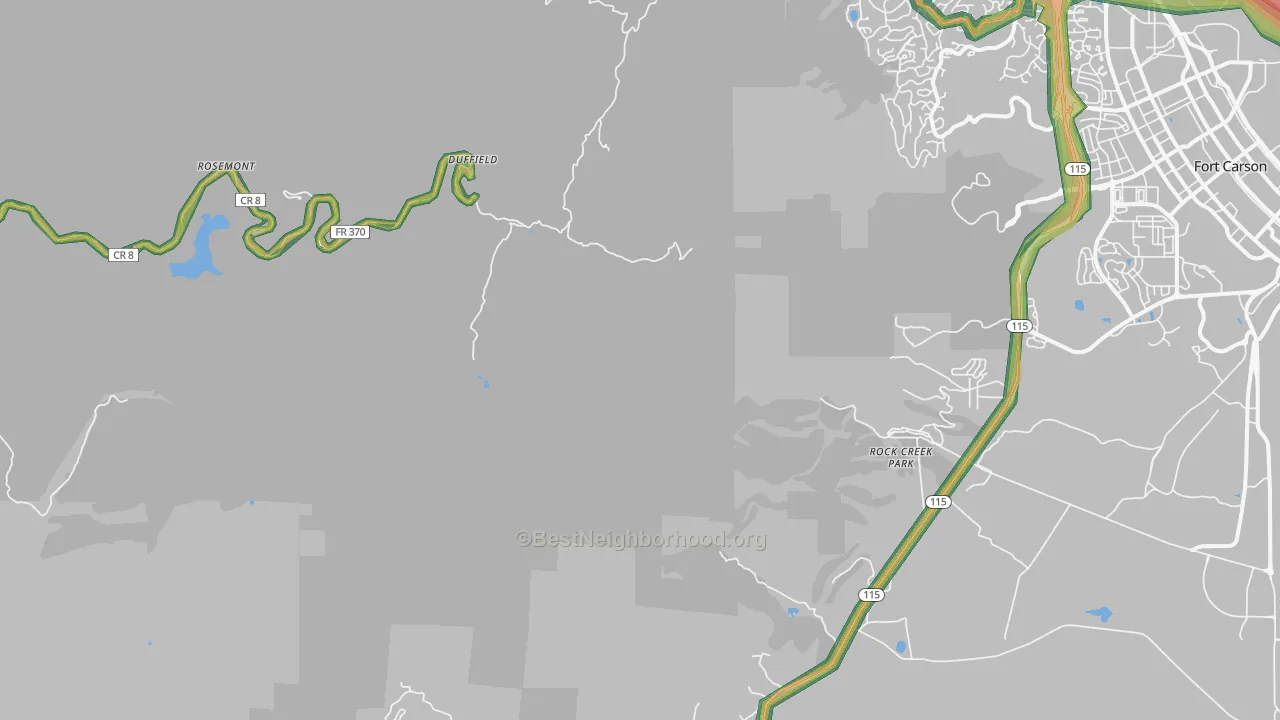 Ivywild, CO Map of Noise Levels in Ivywild