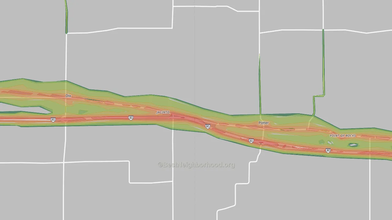 Jacinto, NE Map of Noise Levels in Jacinto