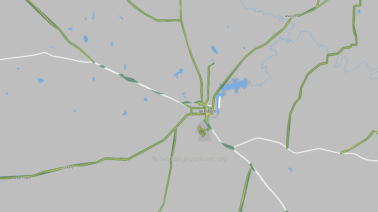Jacksboro, TX Map of Noise Levels in Jacksboro