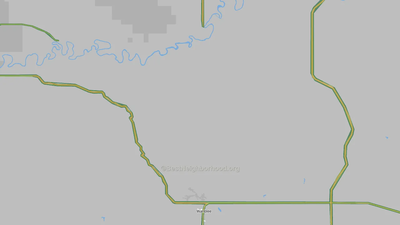 Jackson County, SD Map of Noise Levels in Jackson County