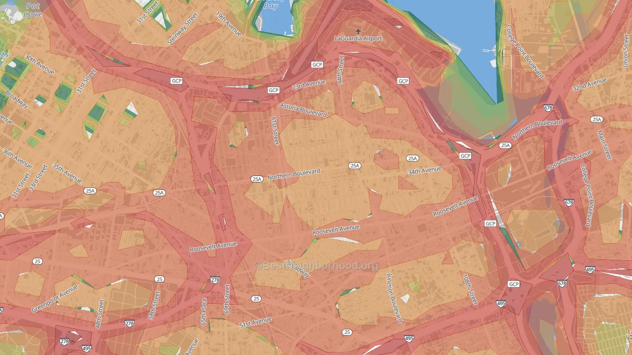 Jackson Heights-ny, Queens, NY Map of Noise Levels in Jackson Heights-ny