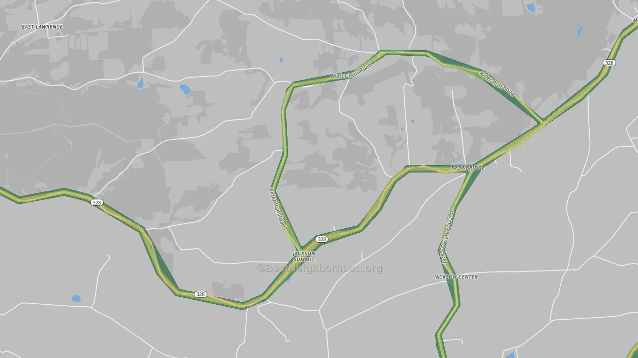 Jackson Summit, PA Map of Noise Levels in Jackson Summit