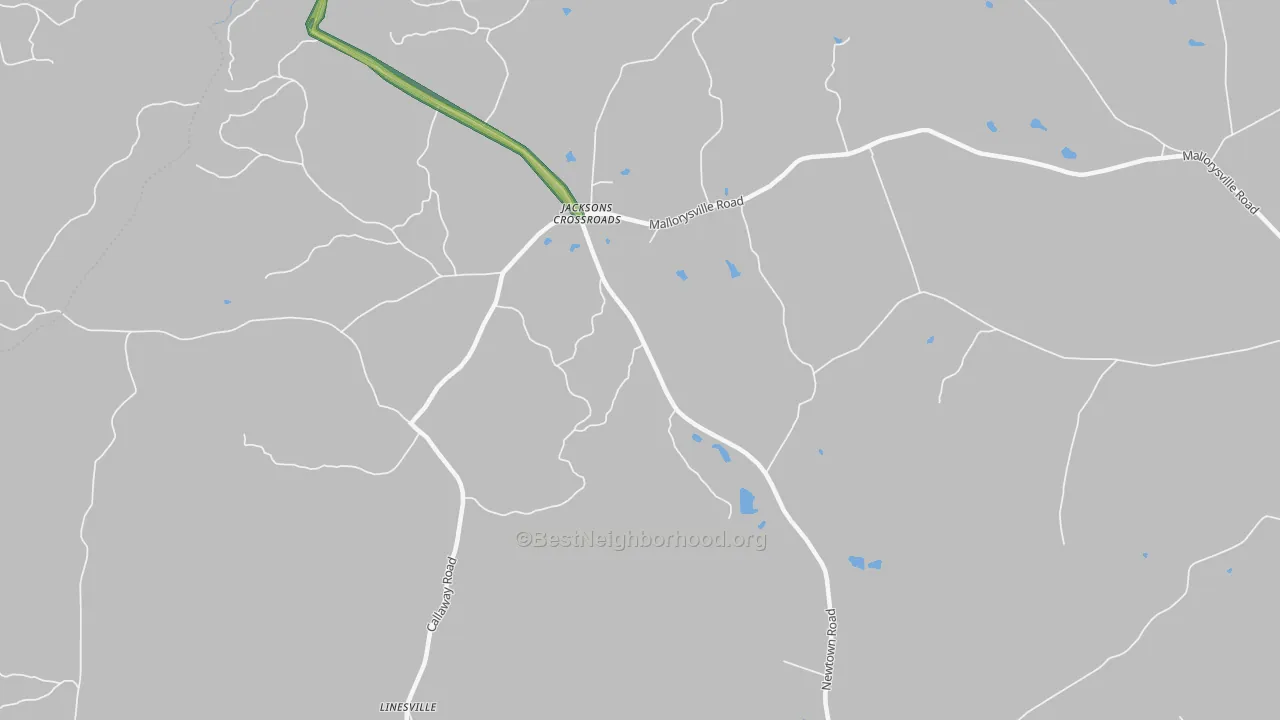Jacksons Crossroads, GA Map of Noise Levels in Jacksons Crossroads