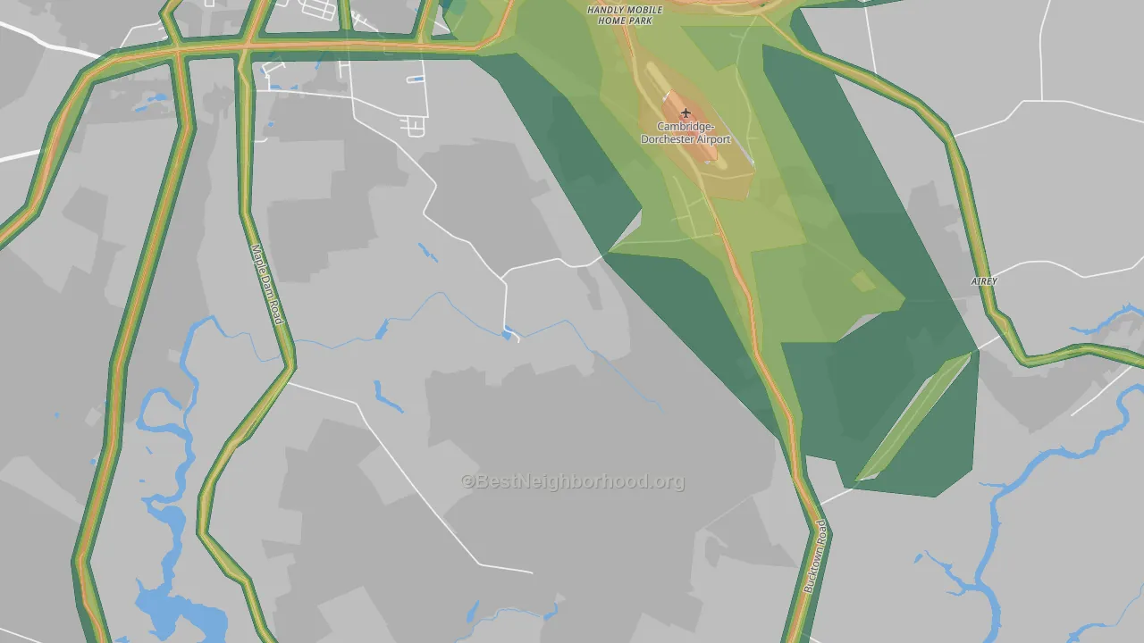Jacktown, MD Map of Noise Levels in Jacktown