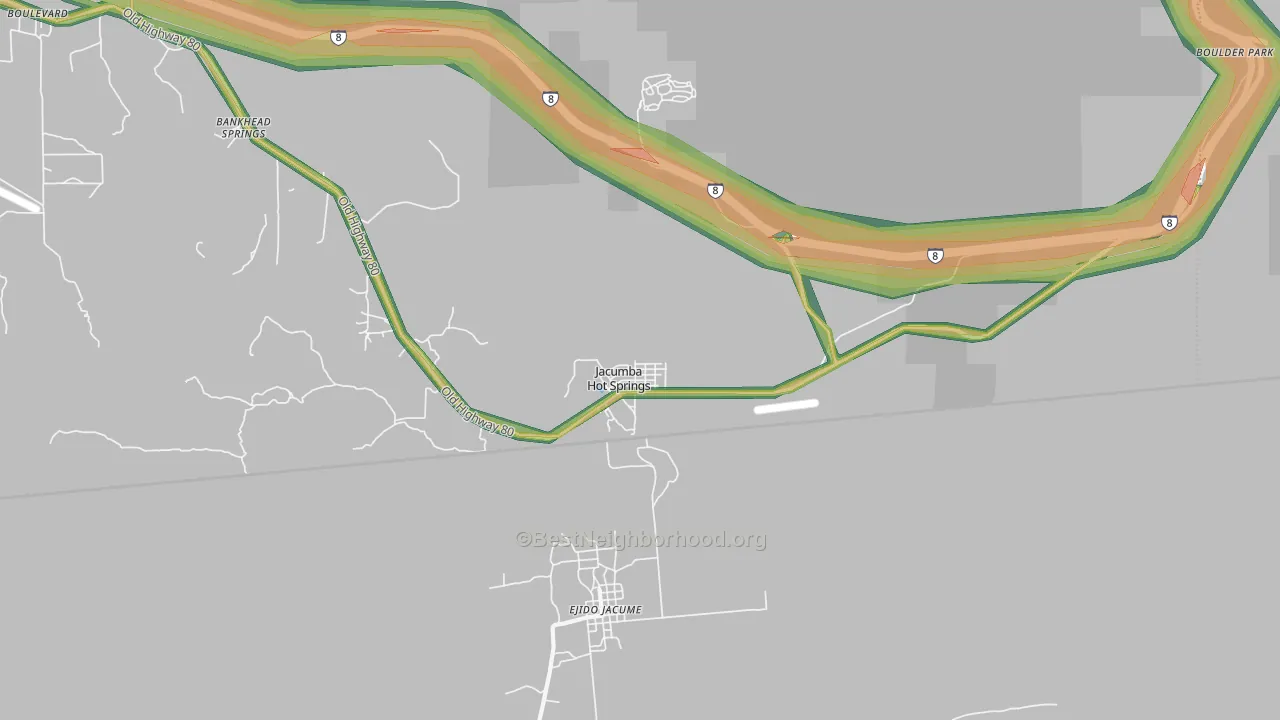 Jacumba, CA Map of Noise Levels in Jacumba