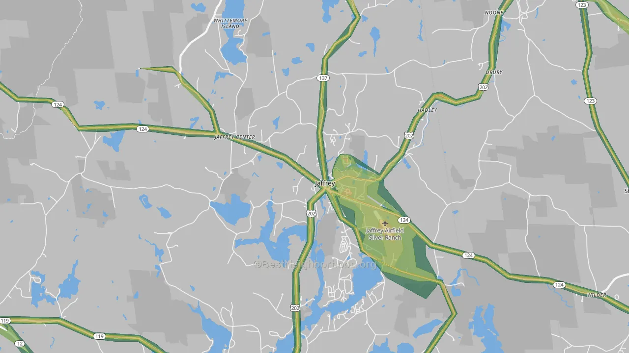 Jaffrey, NH Map of Noise Levels in Jaffrey