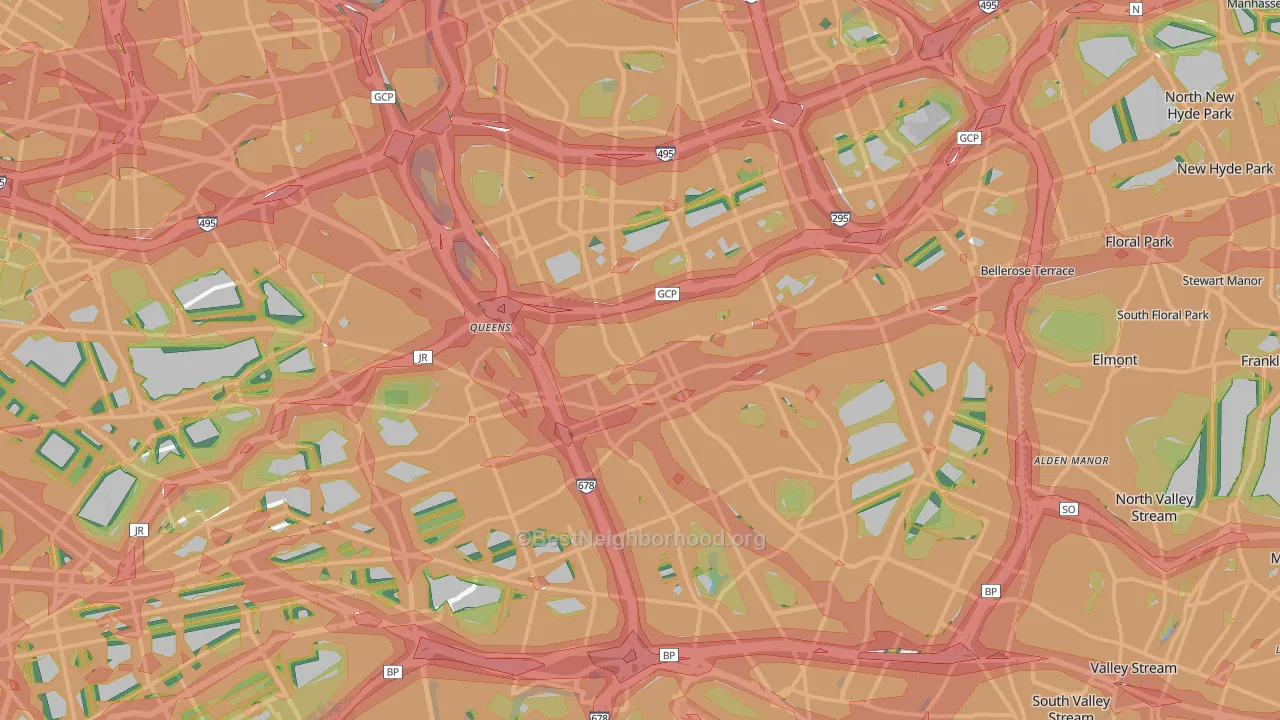Jamaica, Queens, NY Map of Noise Levels in Jamaica