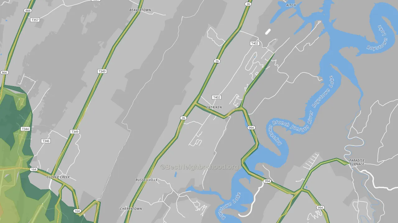 James Creek, PA Map of Noise Levels in James Creek
