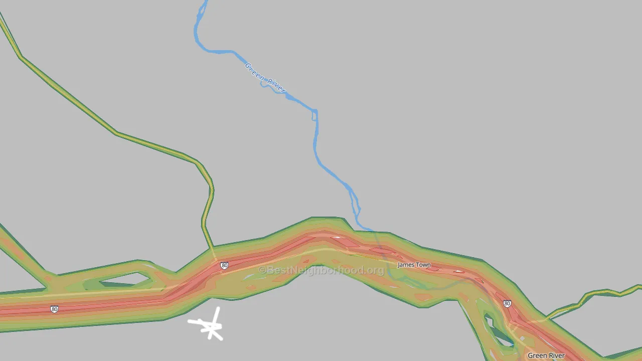 James Town, WY Map of Noise Levels in James Town