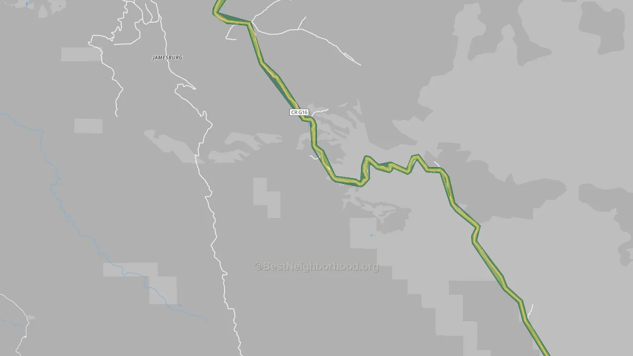 Jamesburg, CA Map of Noise Levels in Jamesburg