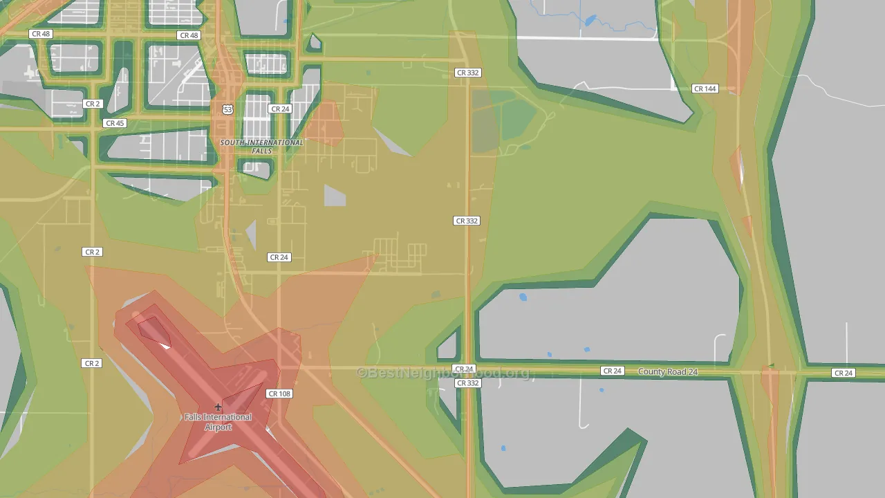 Jameson, MN Map of Noise Levels in Jameson