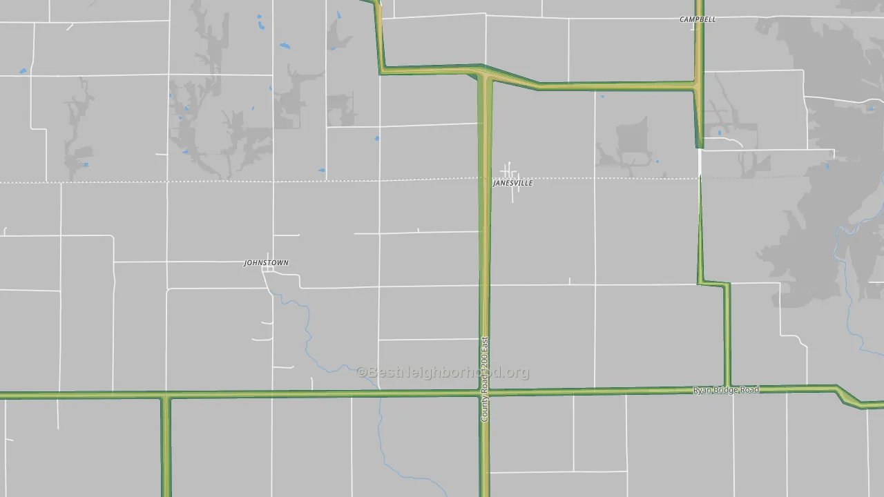 Janesville, IL Map of Noise Levels in Janesville