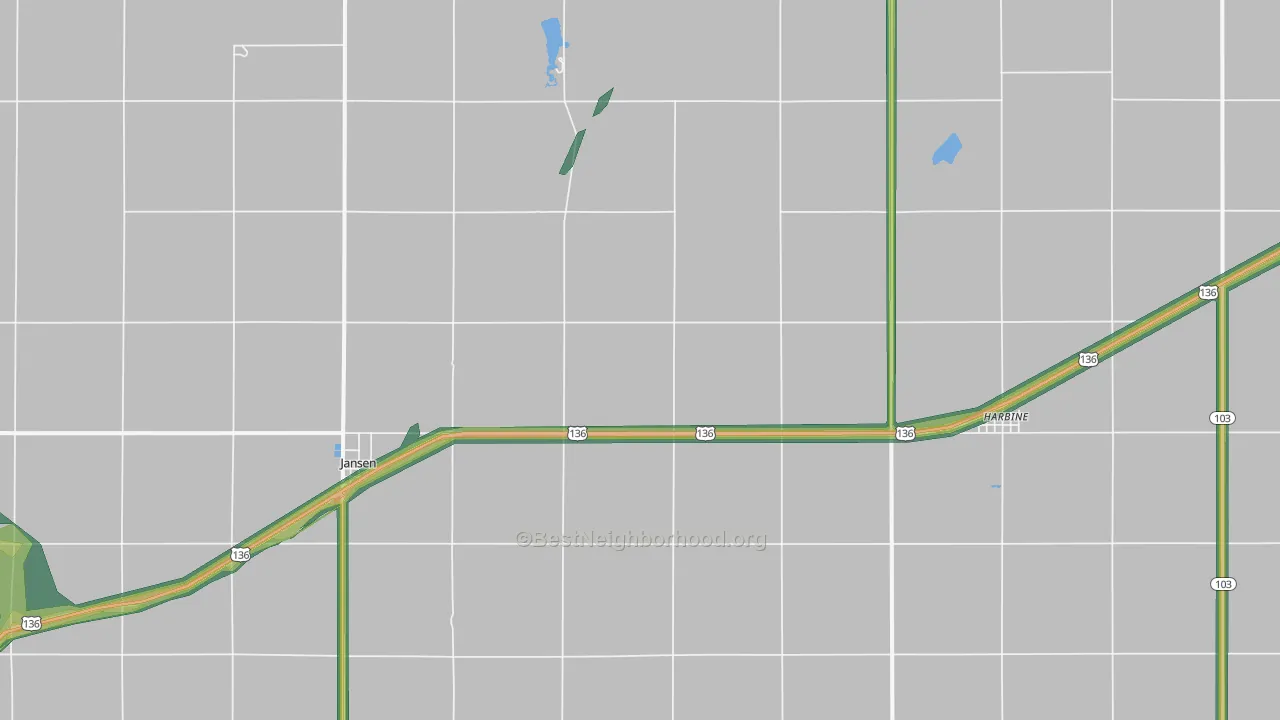Jansen, NE Map of Noise Levels in Jansen