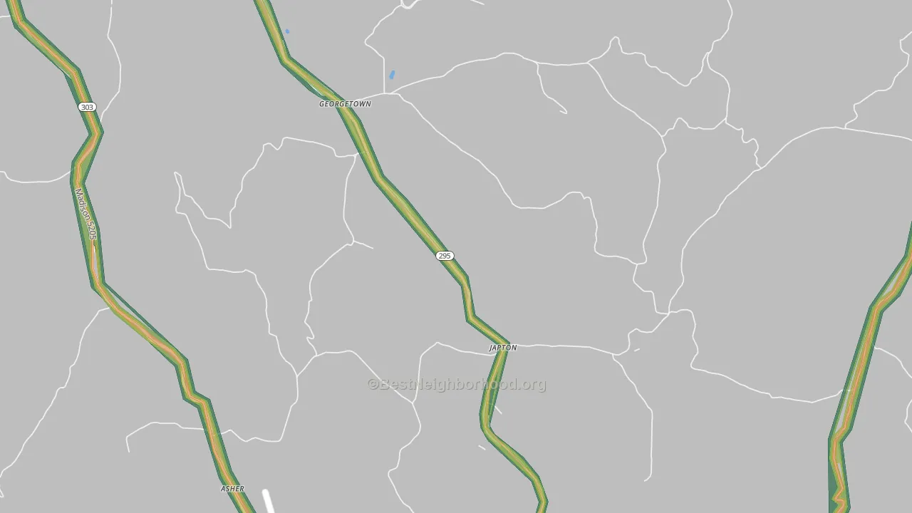 Japton, AR Map of Noise Levels in Japton