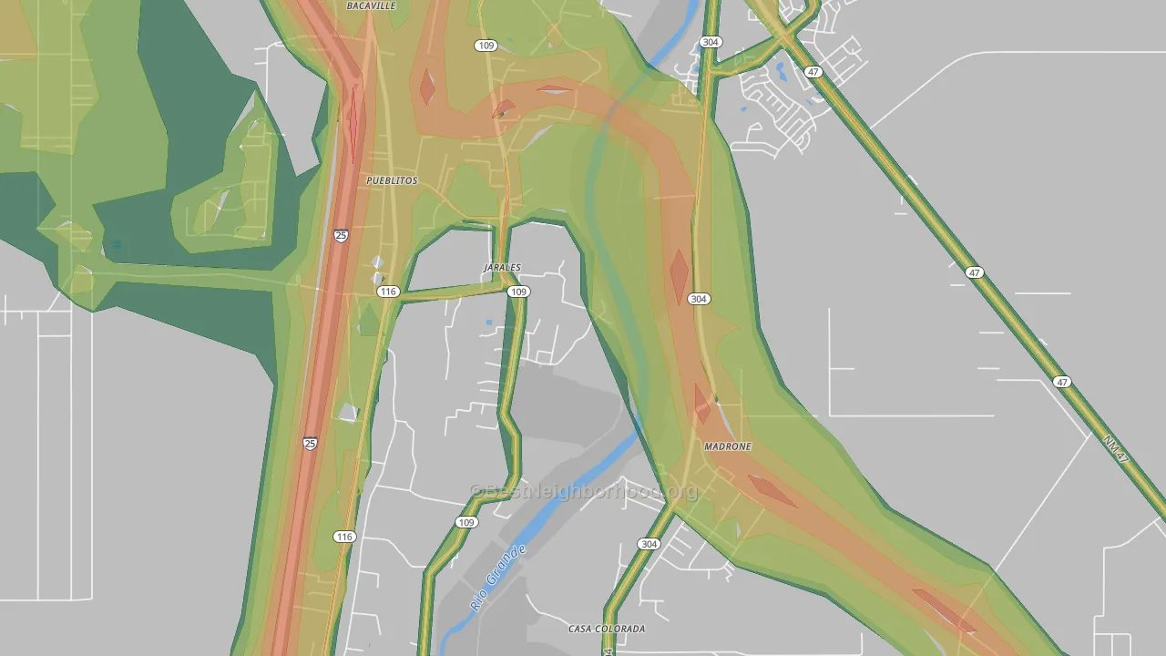 Jarales, NM Map of Noise Levels in Jarales