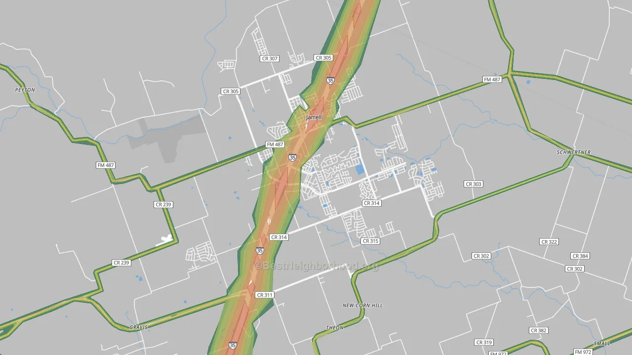 Jarrell, TX Map of Noise Levels in Jarrell