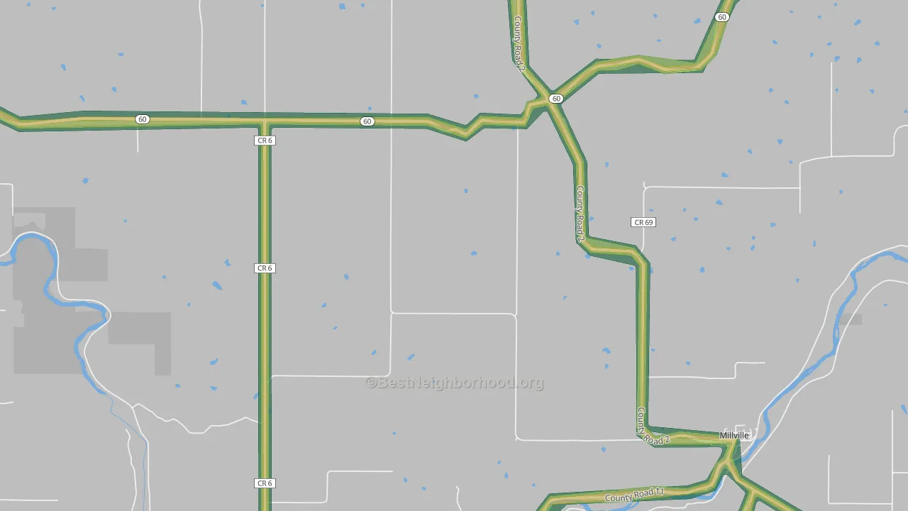 Jarrett, MN Map of Noise Levels in Jarrett
