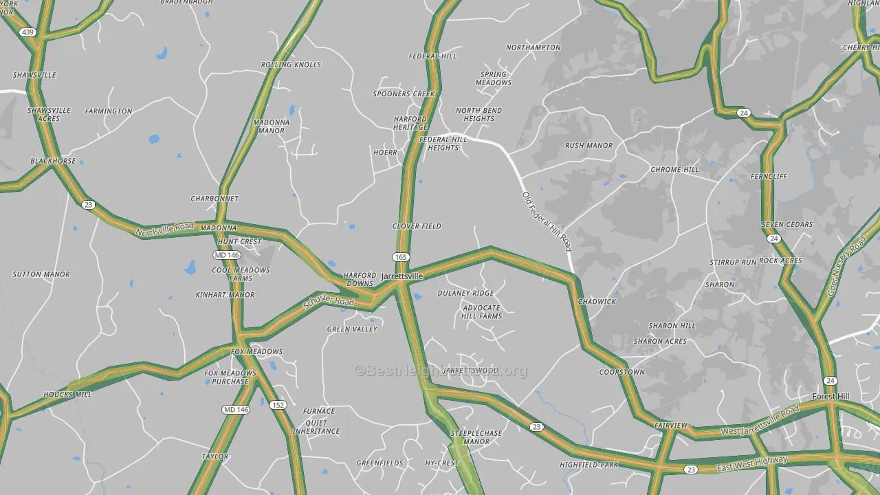 Jarrettsville, MD Map of Noise Levels in Jarrettsville