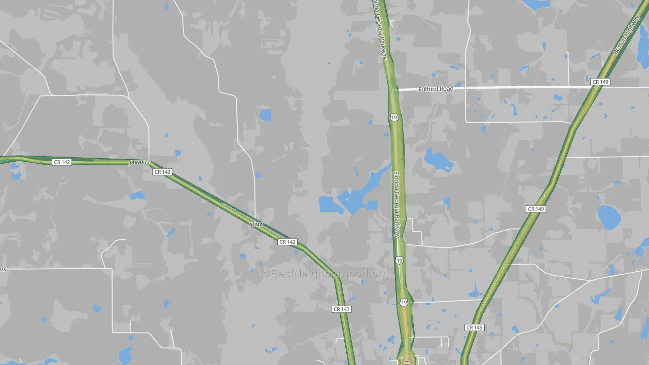 Jarrott, FL Map of Noise Levels in Jarrott