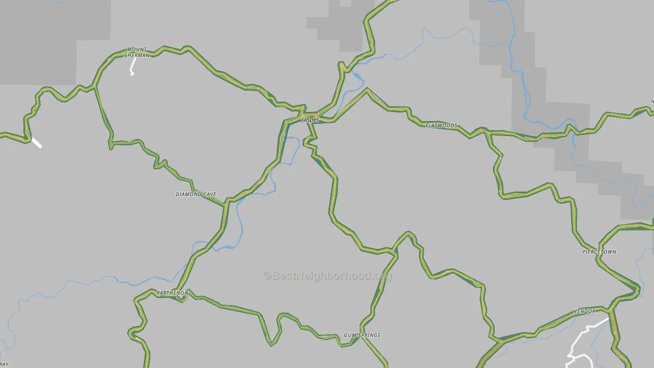 Jasper, AR Map of Noise Levels in Jasper