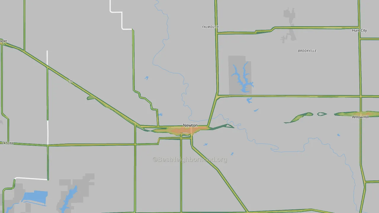 Jasper County, IL Map of Noise Levels in Jasper County