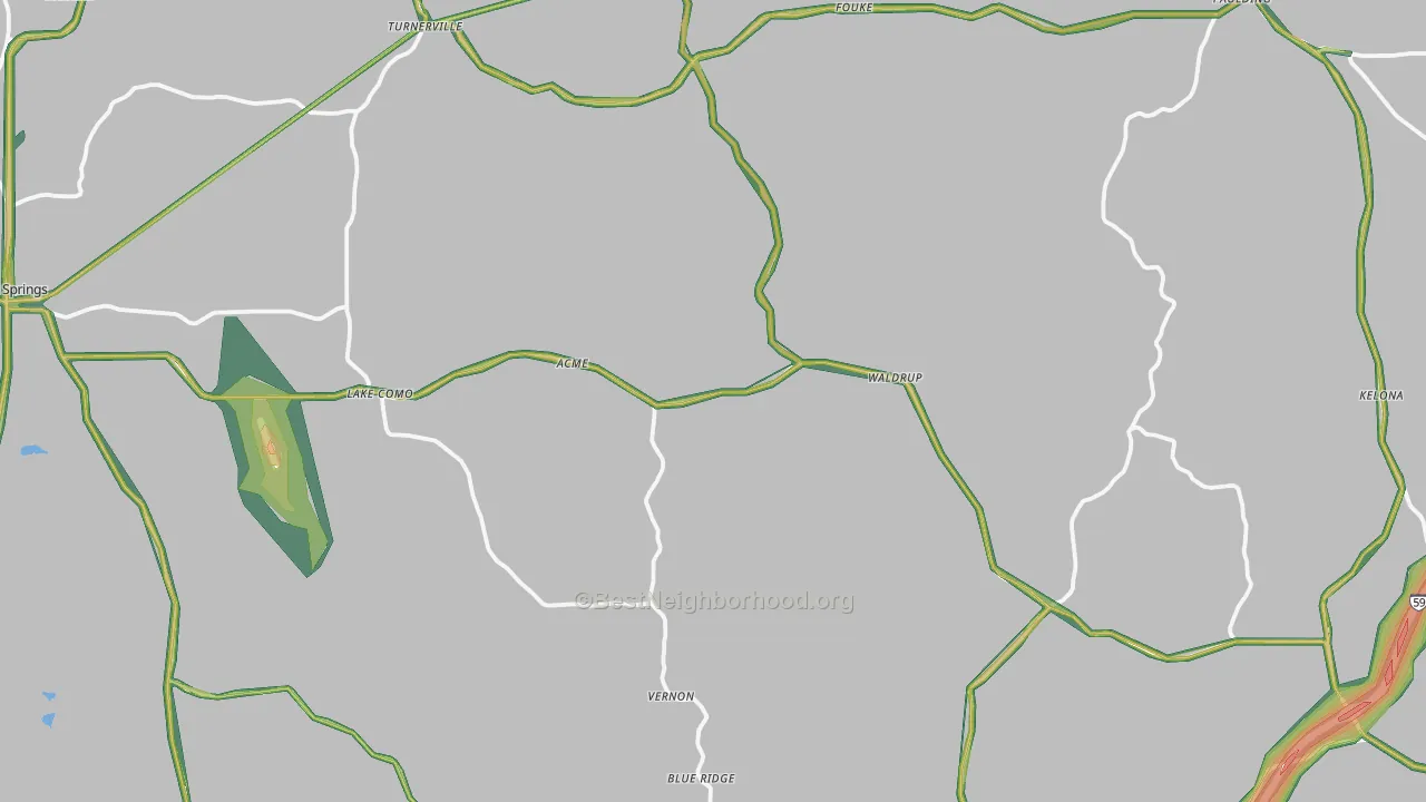 Jasper County, MS Map of Noise Levels in Jasper County