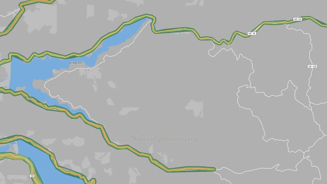 Jasper, OR Map of Noise Levels in Jasper