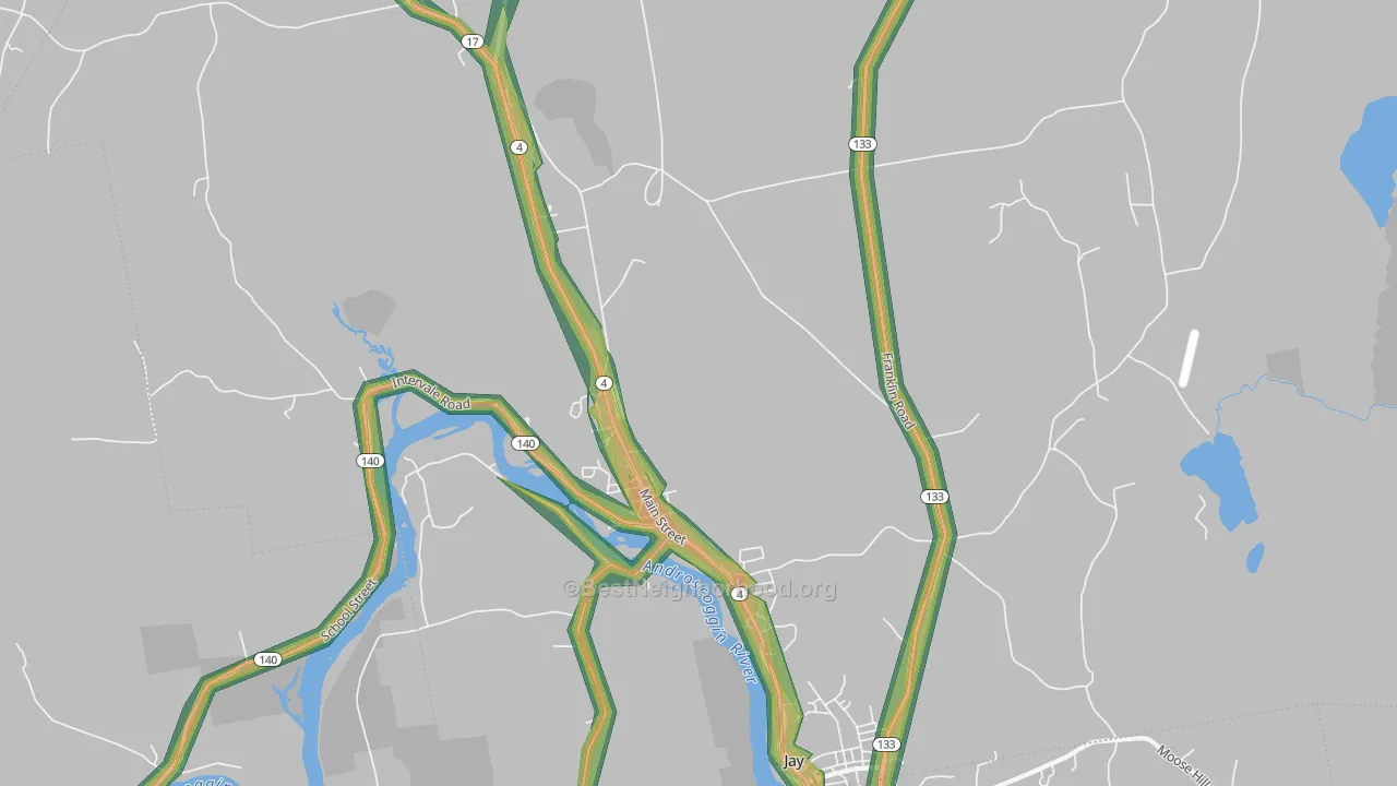 Jay, ME Map of Noise Levels in Jay