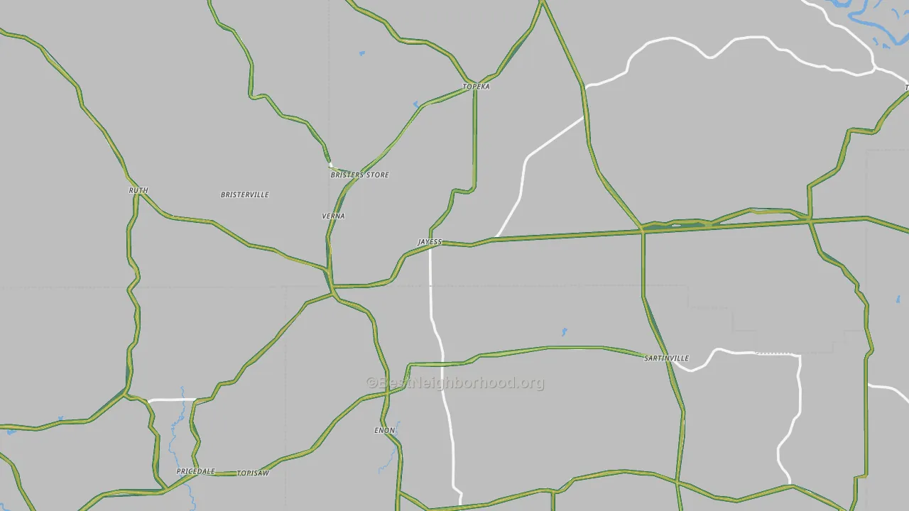 Jayess, MS Map of Noise Levels in Jayess