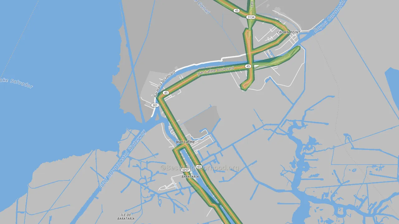 Jean Lafitte, LA Map of Noise Levels in Jean Lafitte